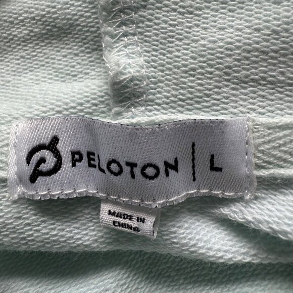 Peloton Size L White Blue Sunburst Tie-Dye Half Zip Pullover Hoodie Sweatshirt - Picture 7 of 15